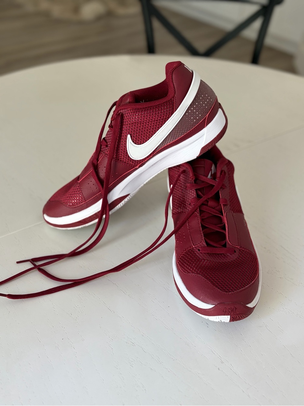 Nike Women's Burgundy Athletic Sneakers with White Swoosh